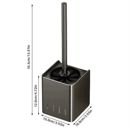 Badezimmer  Toilettenbürstenhalter  Reinigungswerkzeuge  Weltraumaluminium  An der Wand montiert  Kein Bohrer  Vertikal  Klobürste  Badezimmerzubehör