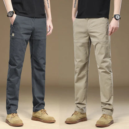 Men's Pants 97% Cotton Thick Business Casual Korean Grey Cargo Trousers Male Large Size 38 40 Brand Clothing Pant.