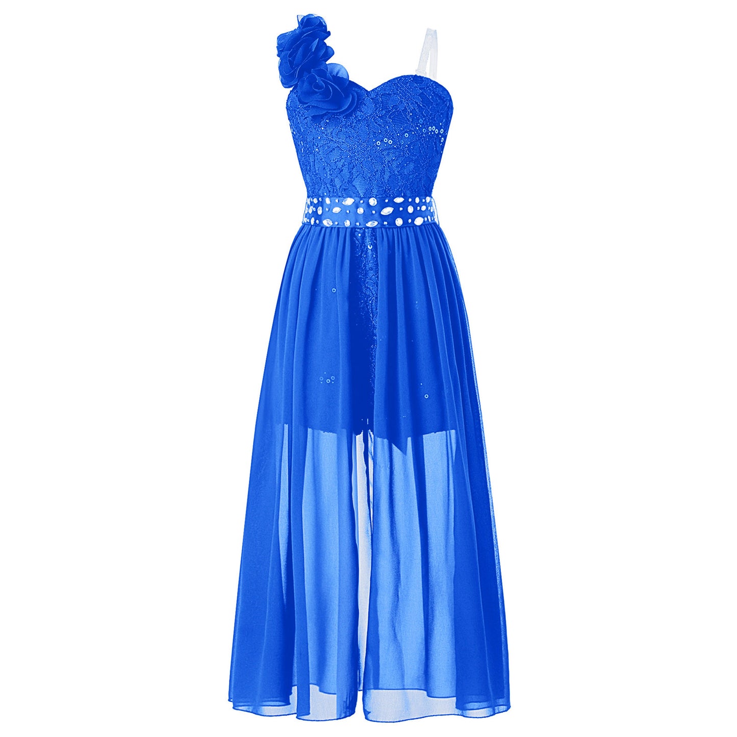 Elegantes Partykleid für Mädchen, Hochzeit, Geburtstag, Abschlussball, Bühne, Festzug, glänzende Pailletten, Perlenapplikation, Spitze, Chiffon, Overall-Kleider