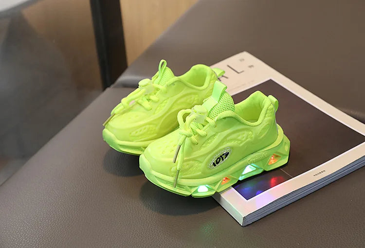 Baby Shoes2023 Spring Autumn New Boys and Girls Light Up Clunky Sneaker Small and Medium-sized Children's Soft Soled Baby Shoes.