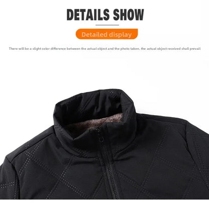 2025 Men's Warm Parker Coat Autumn/Winter Outdoor Sports Thick Anti Cold Cotton Jacket Stand up Collar Checkered Cotton Coat