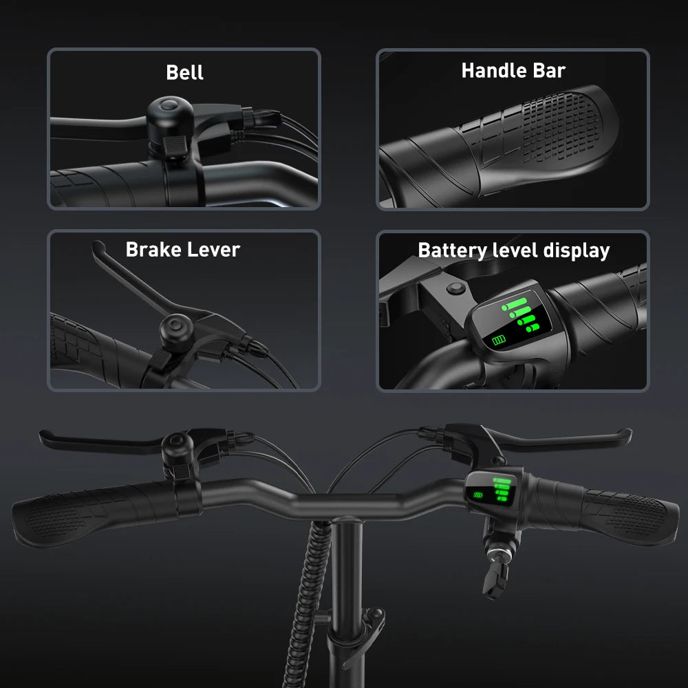 iScooter F2 Foldable Adult Electric Scooter with Seat E-Scooter 30KM/H Electric Kick Scooter 500W Skateboards Kickboard 10 Inch.