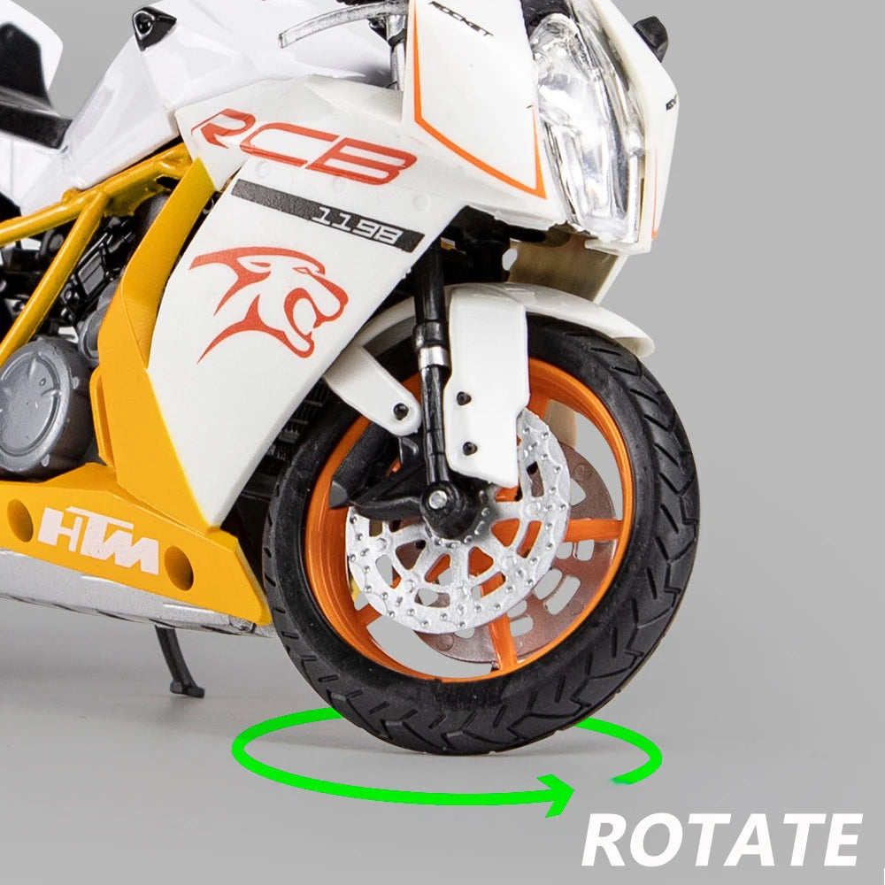 1:12 Scale KTM RC8 Alloy Motorcycle Model Diecast Car Toys for Boys Birthday Gift Toys Car Collection.