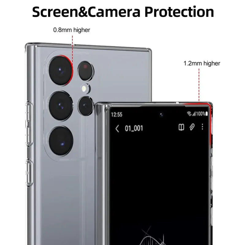 Soft Silicone Clear Phone Case For Samsung A53 A13 A52 A12 A54 A16 A55 A52S S25 S24 S22 S21 S23 Ultra S20 FE Galaxy Note 20Ultra.