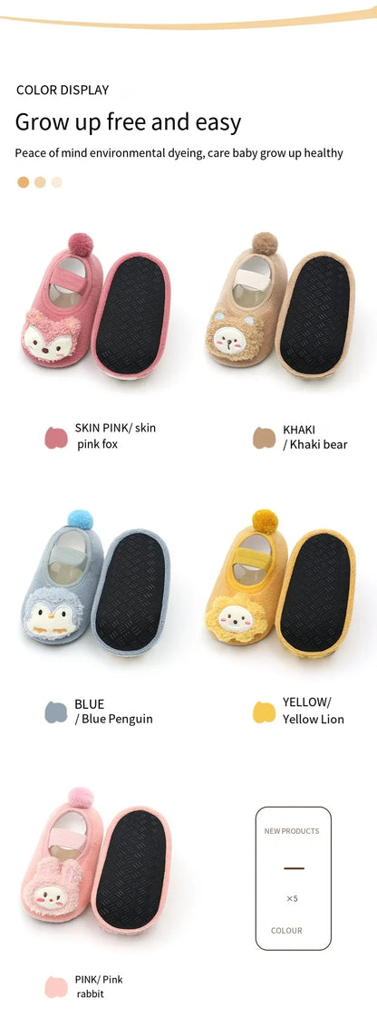 Lovely Infant Slippers Toddler Kids Boy Girl Knit Crib Shoes Warm Cute Cartoon Anti-slip Prewalker Newborn Slippers Baby Shoes