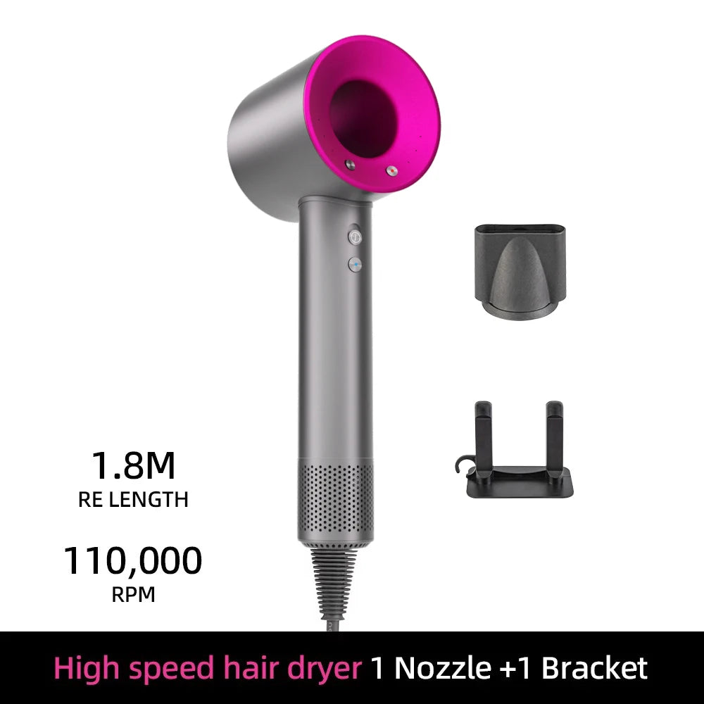 1.8m Professinal Leafless Hair Dryer Electric Hair Dryer High Speed 1600W Negative 200 Million Anion Blow Dryer Silent Hair Drye.