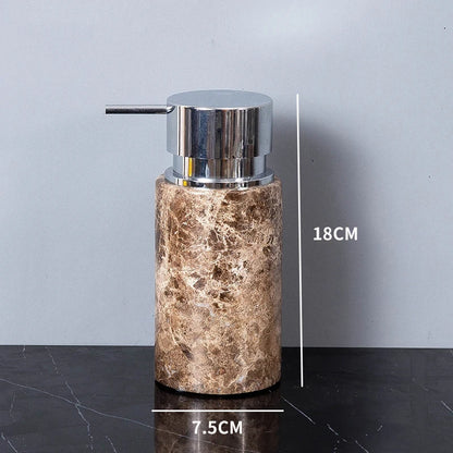 Emperador Badezimmer-Set aus dunklem Naturmarmor, braun, luxuriöser Zahnbürstenhalter, Seifenschale, Seifenspender, Badezimmer-Accessoires