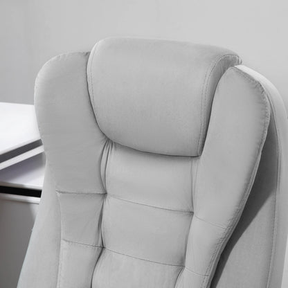 Vinsetto Massage-Bürostuhl, ergonomisch, höhenverstellbar, mit PU-Rädern in Grau für bequemes Arbeiten und Entspannung