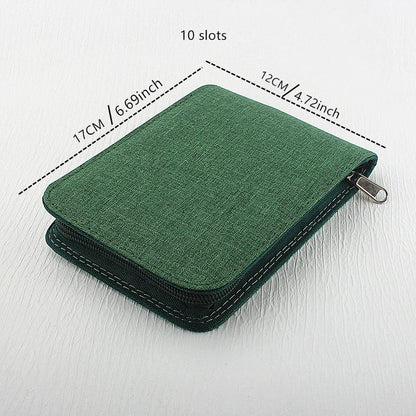 48 /24/10 Slots Fountain Pen Case, Canvas Pen Holder Display Pouch Bag Storage Large Capacity Waterproof.