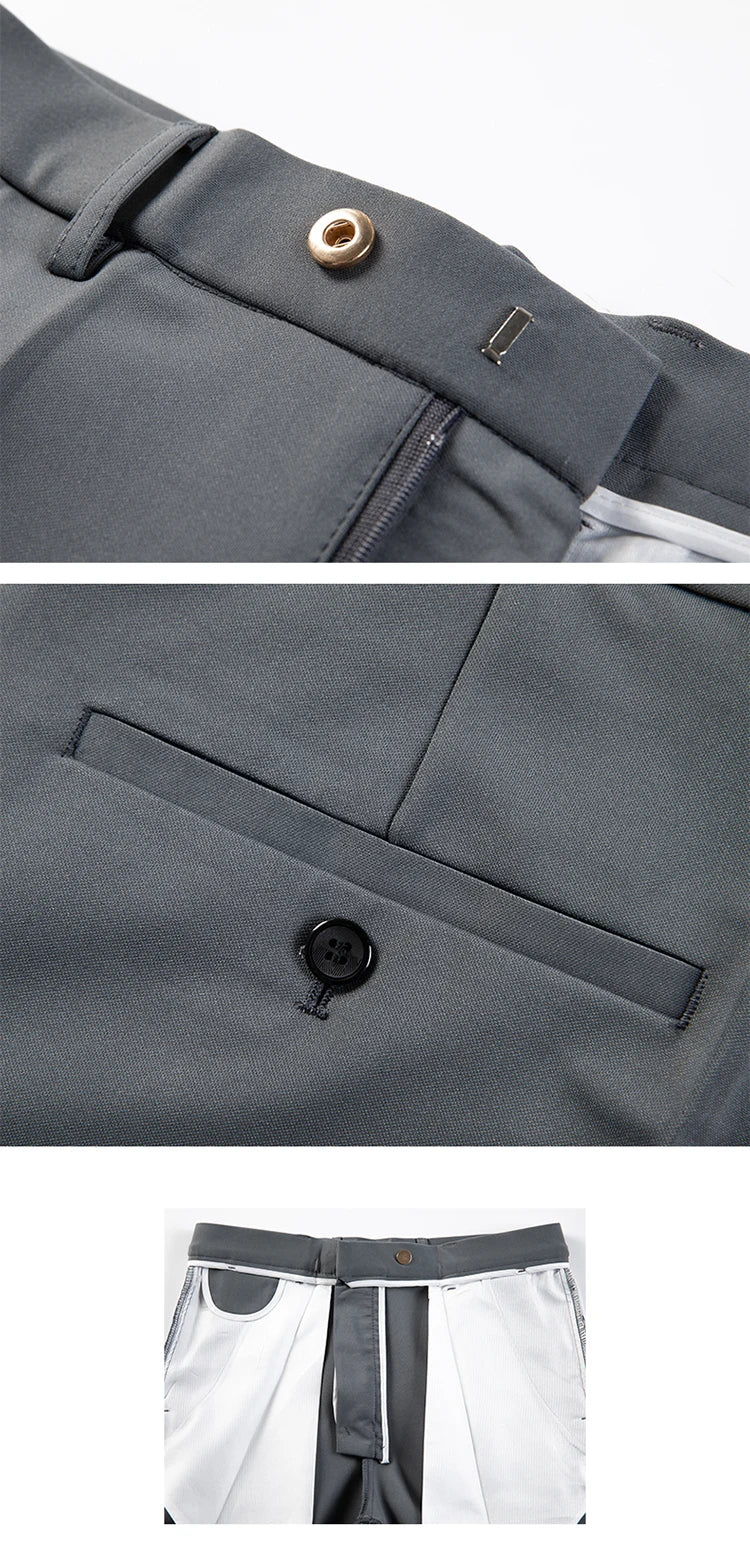 Men Suit Pants Dress Pantalone Hombre Stretch Slim Formal Trousers Calça Masculina Solid Color Casual Pants Fashion Men Clothing