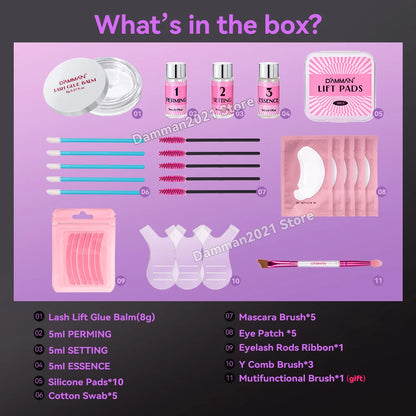 Damman Professional Lash Lifting Kit Eyelash Curling Lifting Set Long Lasting Lash Lift Perm Kit Makeup Tools For Salon Use.