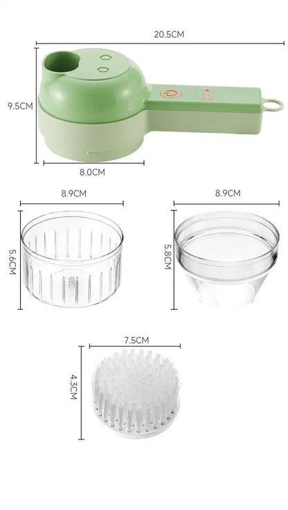 Electric Vegetable Cutter Set Handheld Wireless Electric Garlic Masher Food Chopper Meat Grinder Machine Food Peel Slice.