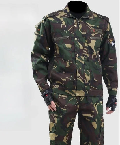 Wear-resistant camouflage suit for men and women's work clothes Spring and autumn thickened labor protection clothing, dirt resi.