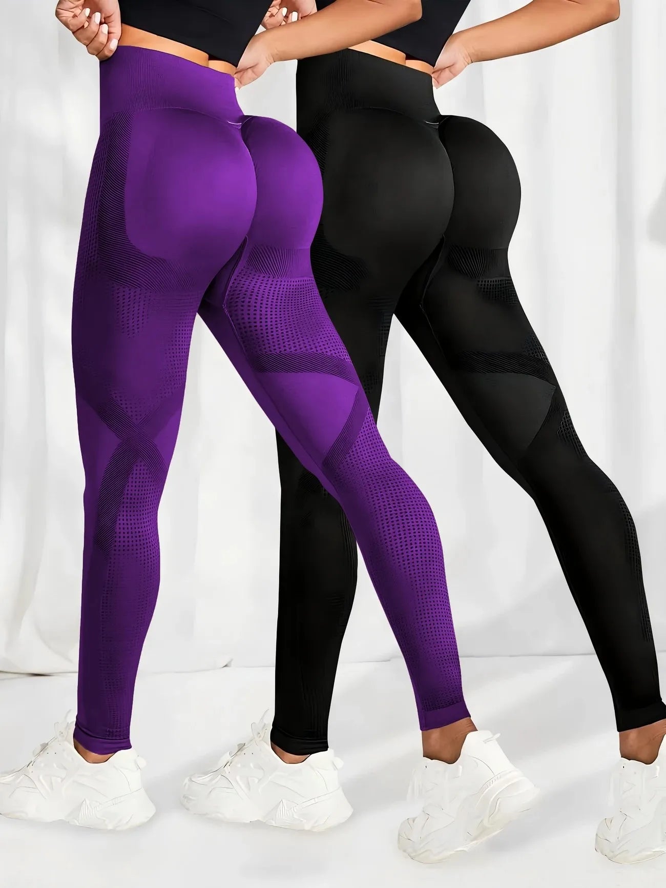 Atmungsaktive Yoga-Leggings mit hoher Taille für Damen, einfarbig, Bauchkontrolle, Sportbekleidung, bequeme Fitness-Studio-Strumpfhose, Activewear.