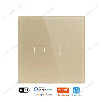 Smart Switch ohne Neutralleiter 1 2 3 4 Gang Wifi Wandleuchte Touch-Schalter Eu 220 V Tuya Smart Home unterstützt Alexa Google Home.