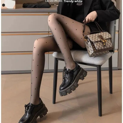 Sexy Blue Butterfly Net Stockings Women's Long Tube Socks Invisible Sweat Absorbent Polka Dot Design Pure Desire Stockings