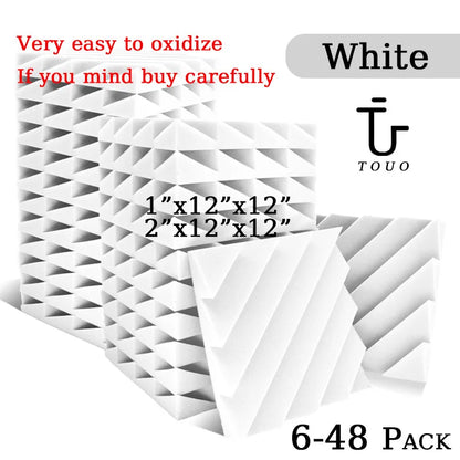 TOUO Diamond Groove Acoustic Foam 6/12/24 Pcs Wall Soundproofing Drum Room Acoustic Treatment High-Density Soundproof Material