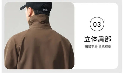 Lapel Jacket Men Spring Autumn Japanese Korean Streetwear Fashion Loose Casual Vintage Cargo Jacket Coat Outerwear.