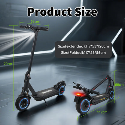 Scooter Electric Scooter Peak 1000W 48V 15.6Ah Li-ion Cell Powerful Foldable Electric Kick Scooter 10" Smart Display Support APP.