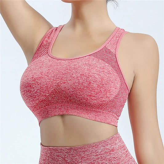 Women Sports Bra Top Push Up Fitness Yoga Bra Running Workout Underwear Sport Tops For Women Breathable Running Vest Gym Wear.