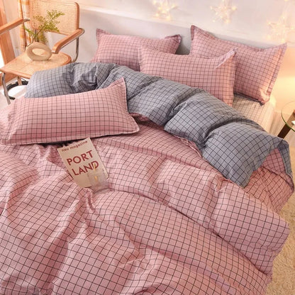 Lattice Bedding Sets Children Bed Linens Sheet Printed Duvet Cover Single Double Queen Size Quilt Covers Sets Bedclothes.