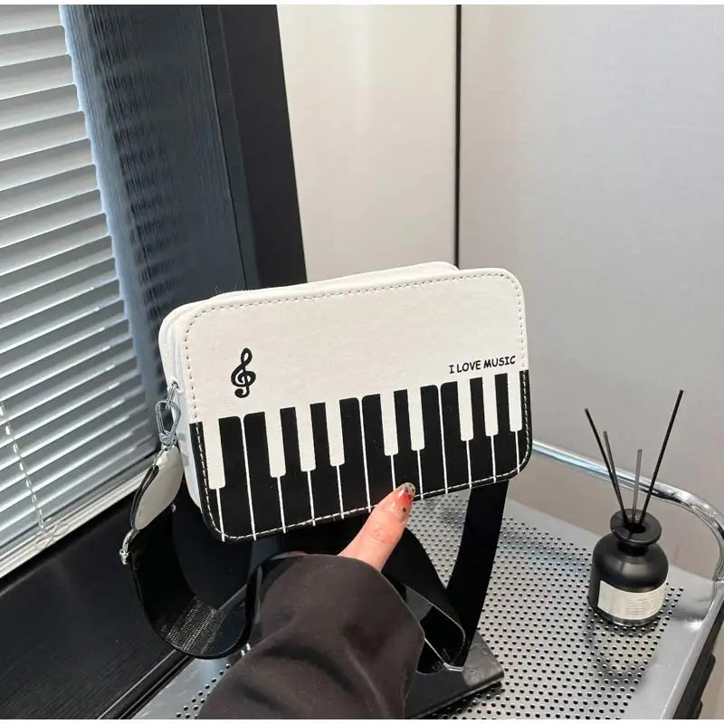 Fashion Polka Dot Ladies Piano Bag New Style Niche Underarm Shoulder Bag Sweet Personality Piano Backpack Women's Bag Square Bag
