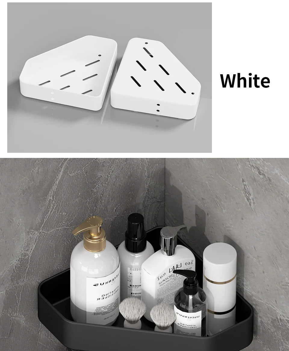 Bad Regal Küche Lagerung Organizer Aluminium Legierung Shampoo Rack Dusche Regal Bad Zubehör Kein Bohrer Regal