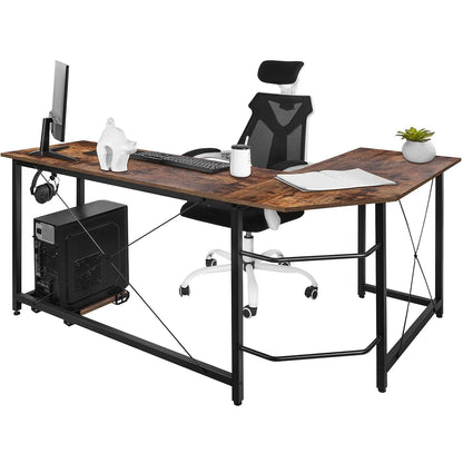 L-förmiger Schreibtisch, Computer-Eckschreibtisch, PC-Gaming-Schreibtisch, Tisch, Büro, Arbeitsplatz, 167 x 120 x 75 cm