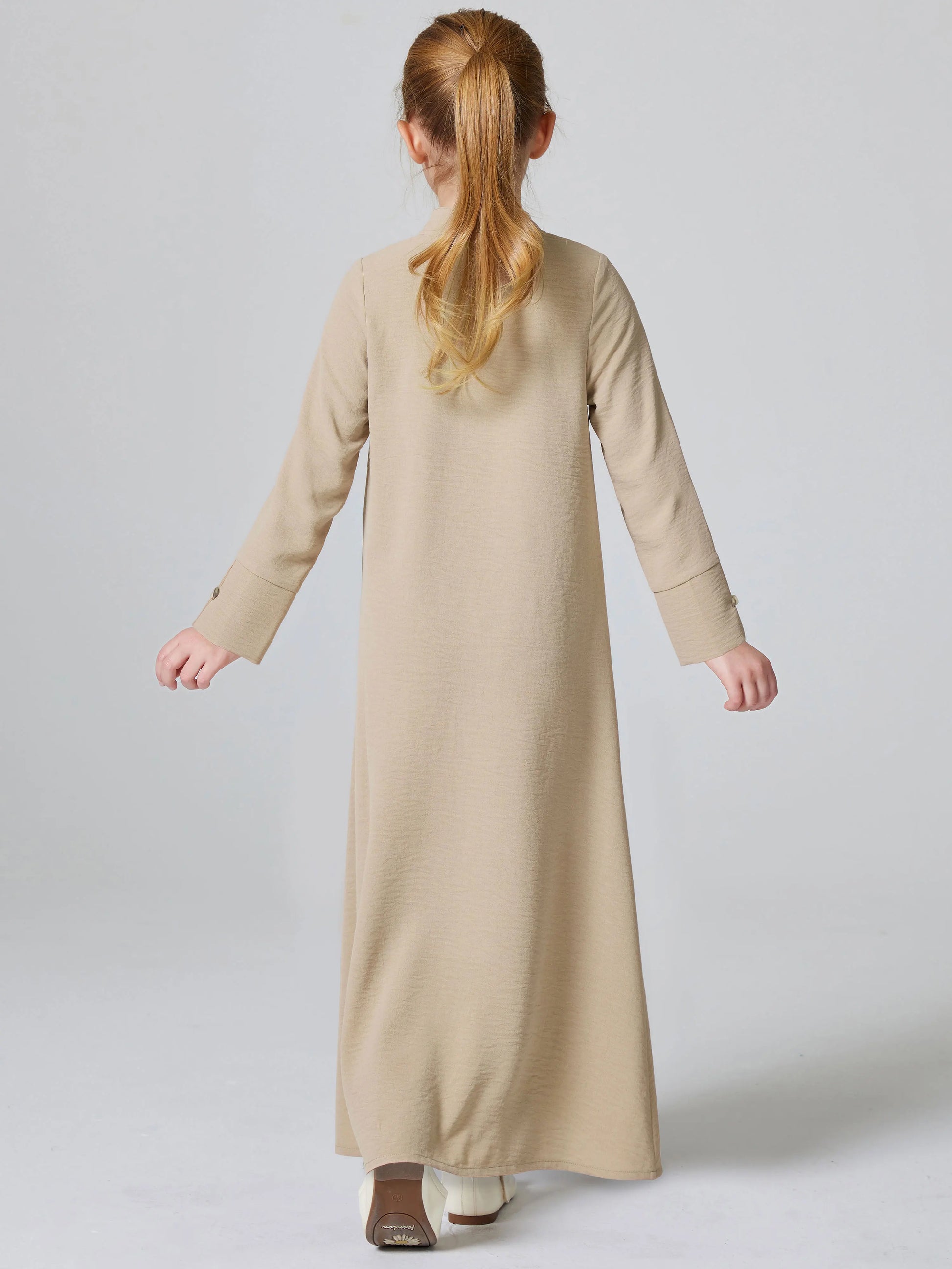 Abaya Ramadan Kebaya Girls 2pcs Muslim Outfits, Long Sleeve Dress + Hijab Set, Kids Abayas Girls Dubai Khimar.