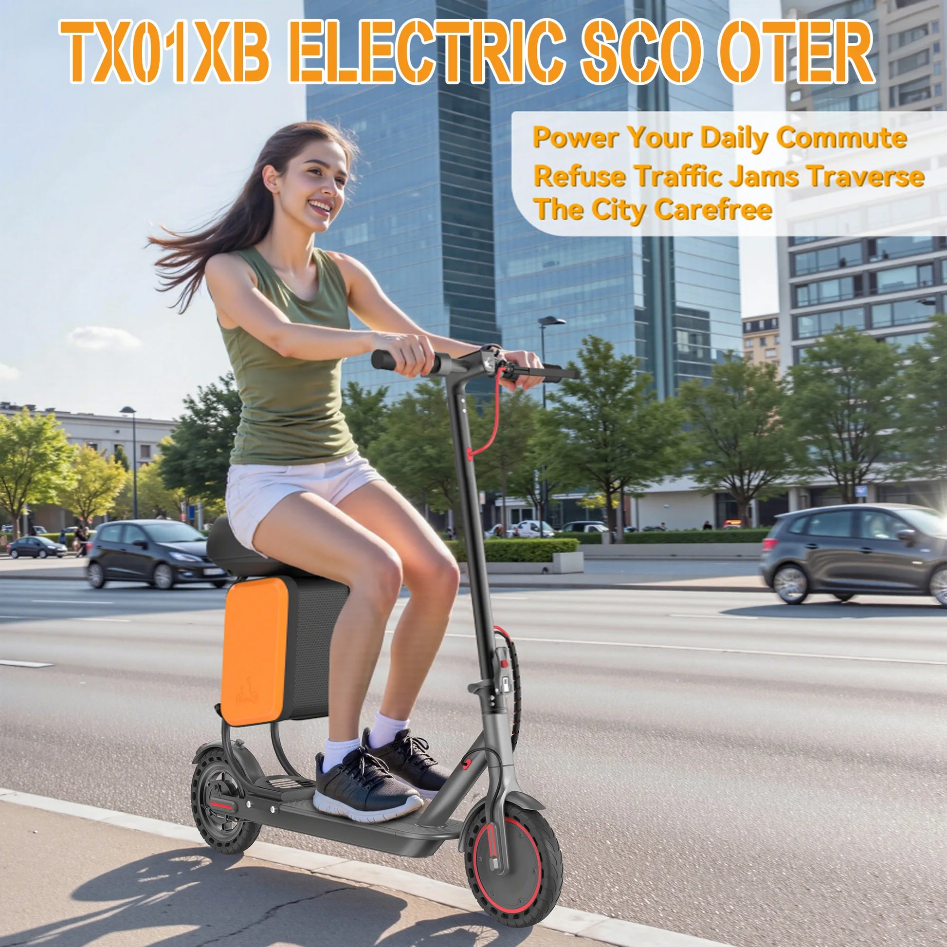 ATSANT Adult Electric Scooter 350W Powerful Motor 36V 25KM Long Range 8.5Inch with Storage Box Smart App Foldable Escooter.