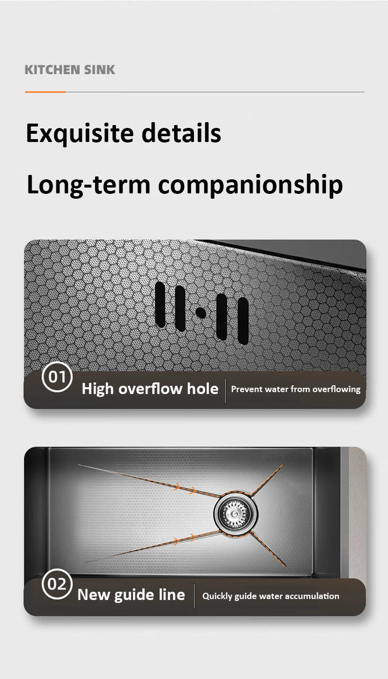 Whale style kitchen sink digital display flying rain waterfall stainless steel dishwashing pool vegetable washing basin multifun