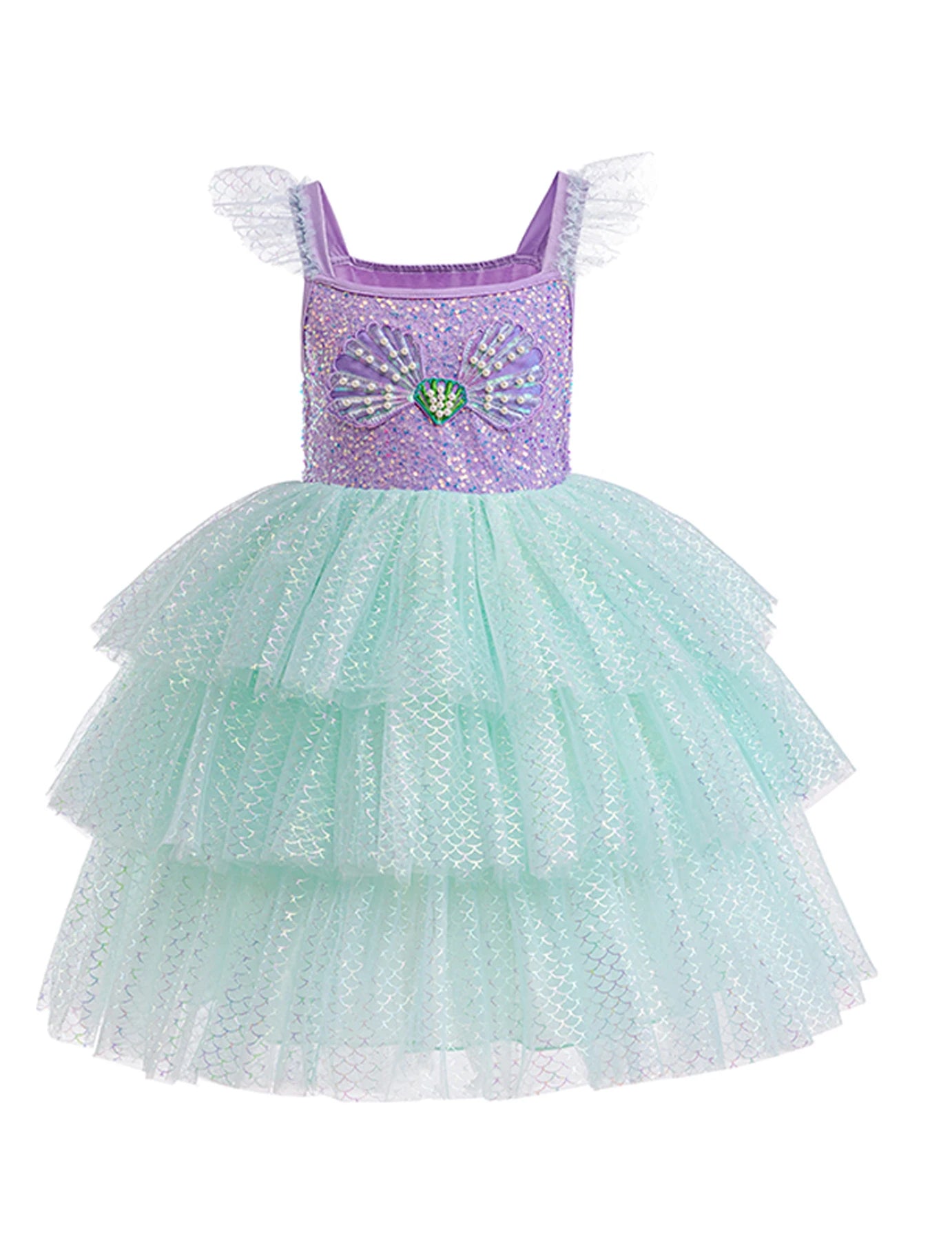 Mädchen elegante Regenbogen Prinzessin Kleid mit Bowknot Flatter Trim Mesh Kleid Tutu Kleid für Party, Performance Tutu Kleid.