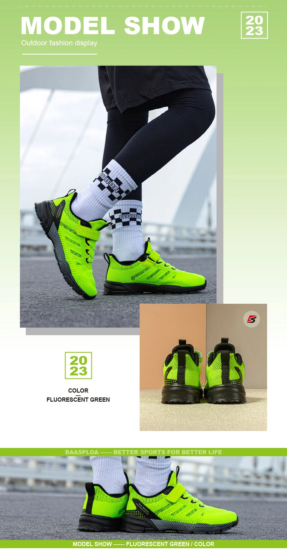 Baasploa Children Running Shoes Fashion Lightweight Boys Sport Sneakers Breathable Mesh Tenis School Shoes for Boys Kids Sneaker.