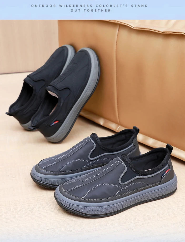Casual Men's Cloth Shoes Outdoor Men Sports Shoes Comfortable Wear-resistant Soft Bottom Sneakers Light Anti-Slip Walking Shoes.