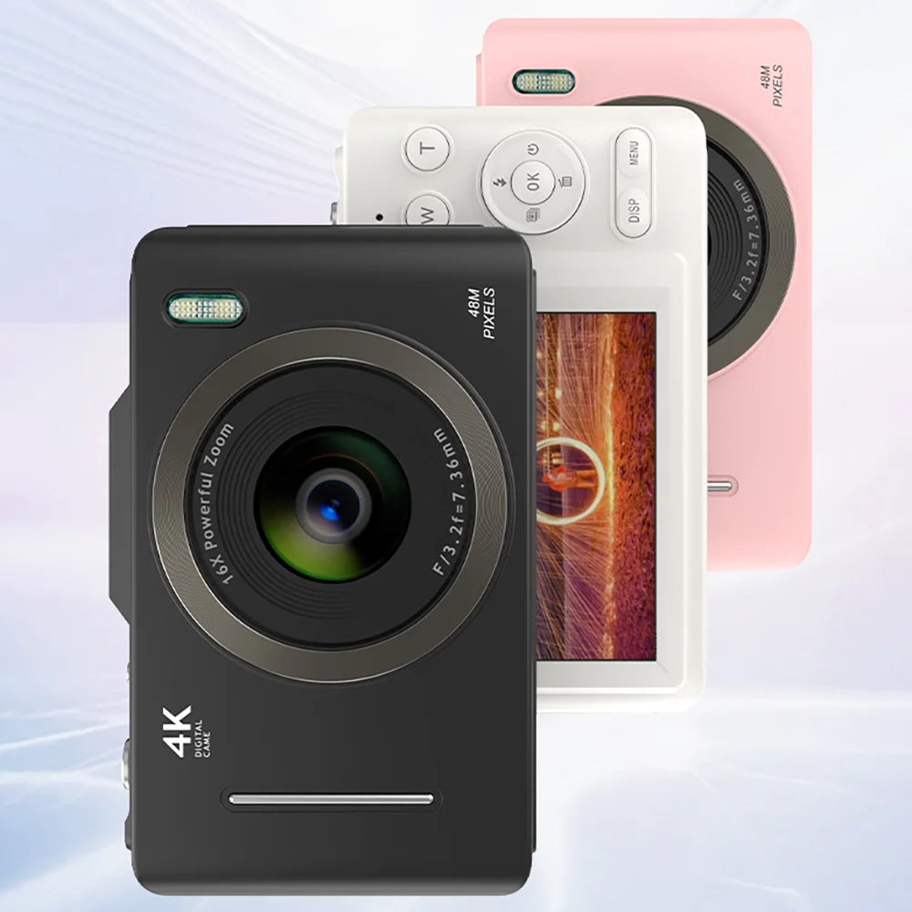 2.8 inch CCD HD 4K digital camera for Kids & students, portable and compact, perfect for family use.