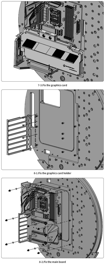 Barrowch STAR1 Series Circular Water Cooling Case, Limited Edition Gamer DIY House,PC Computer Open Chassis FBCES-PA.