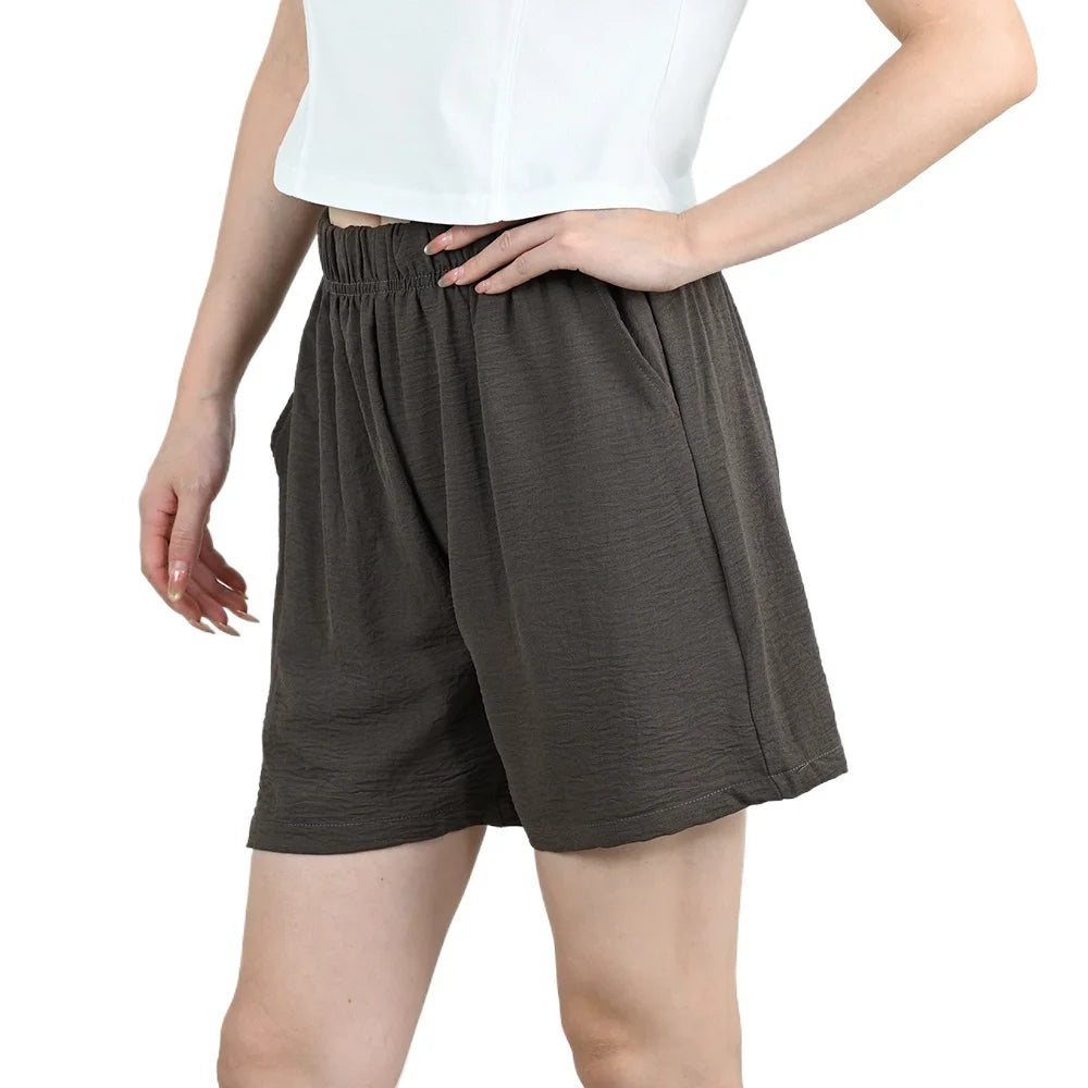 Summer Women Wide-leg Shorts Lady Elastic High Waist Loose Casual Hot Pants Female Large Size Beach Shorts Girls Cargo Trousers