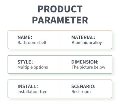 Bad Regal Make-Up Lagerung Organisatoren Aluminium Dusche Shampoo Handtuch Rack Regale Kein Bohrer Wand Regal Bad Zubehör