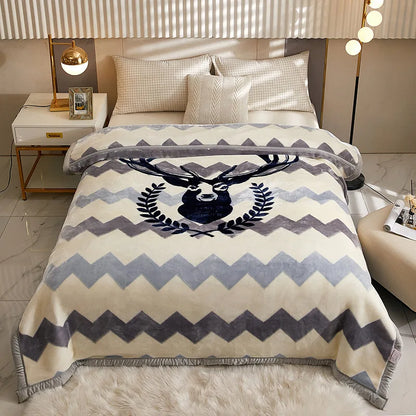 Heavy Fleece Blanket King Double Ply Blanket - Soft Warm Thick Mink Plush Fleece Raschel Bed Blanket for Autumn,Winter,Bed Gifts.