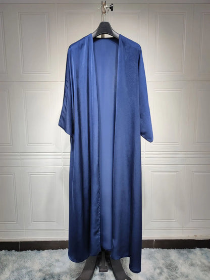 Marocain Kaftan Women Muslim Maxi Dress Dubai Abayas Kimono Satin Robe Femme Open Abaya Turkey Caftan Islamic Jalabiya Kebaya