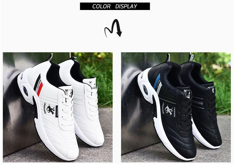 Brand Men's Sneakers Versatile Air Cushion Running Shoes Men Platform Leather Vulcanized Shoes Breathable Men Casual Sport Shoes.