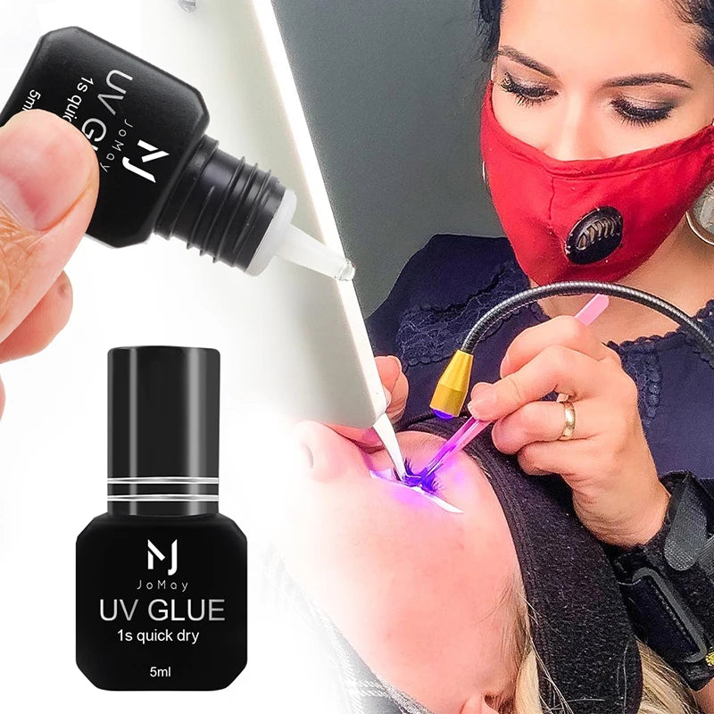 JOMAY UV GLUE Adhesive For Eyelash Extensions 0.1S Fast Drying Strong False Eye Lash Extension Glue Long Lasting UV Eyelash Glue.