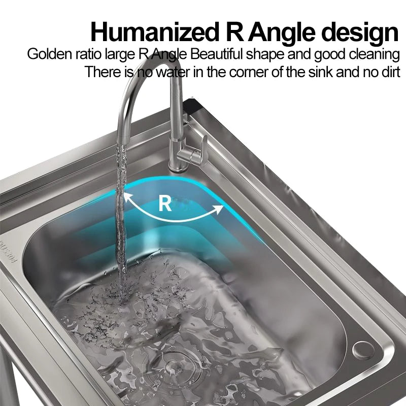 Wash Basin 304 Stainless Steel Sink with Bracket Single/double Sink Wash Basin For Kitchen, Garage, Laundry and Basement