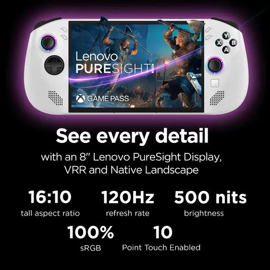 2025 Lenovo Legion Go S 2025 Handheld Game Console Portable Gaming Laptop 8'' 16GB 512GB AMD Ryzen™ Z2 Go 120Hz Windows 11 Home.