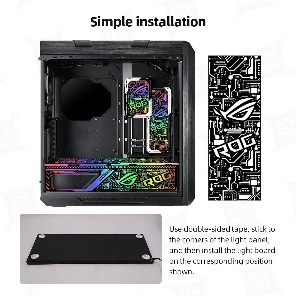 ASUS GX601 Case Lighting panel kit ARGB Laser Engraved Lighting Plate ROG Strix Helios Refit Custom PC MOD Gabinete Shroud.