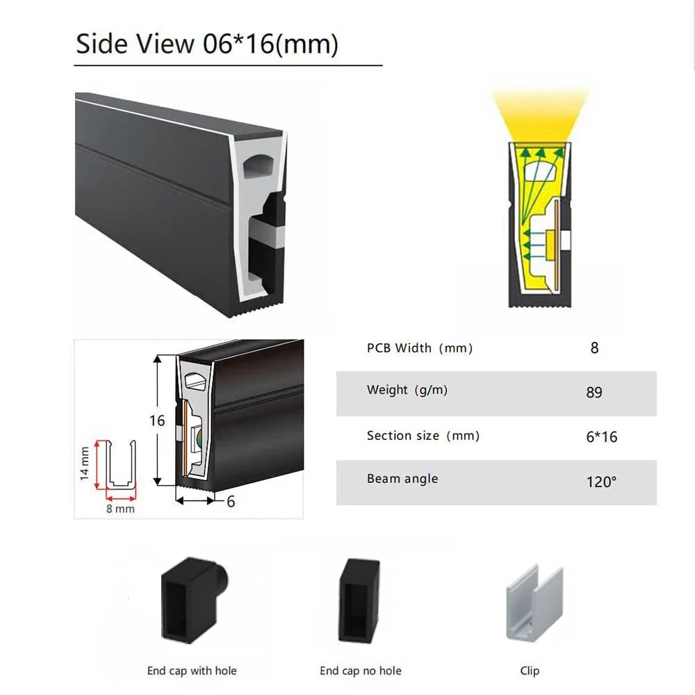 Waterproof Silicone Neon Cover Tube Flexible Soft Silica Gel for WS2811 WS2812B 5050 COB LED Strip Light Multiple Length 1m-5m.