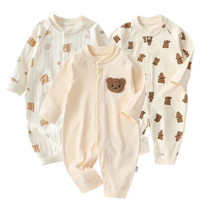 Baby Herbst Kleidung Cartoon Bär Gedruckt Strampler für Jungen Mädchen Neugeborenen Einteiliges Kleidung Baumwolle Kleinkind Body Infant Kostüm.