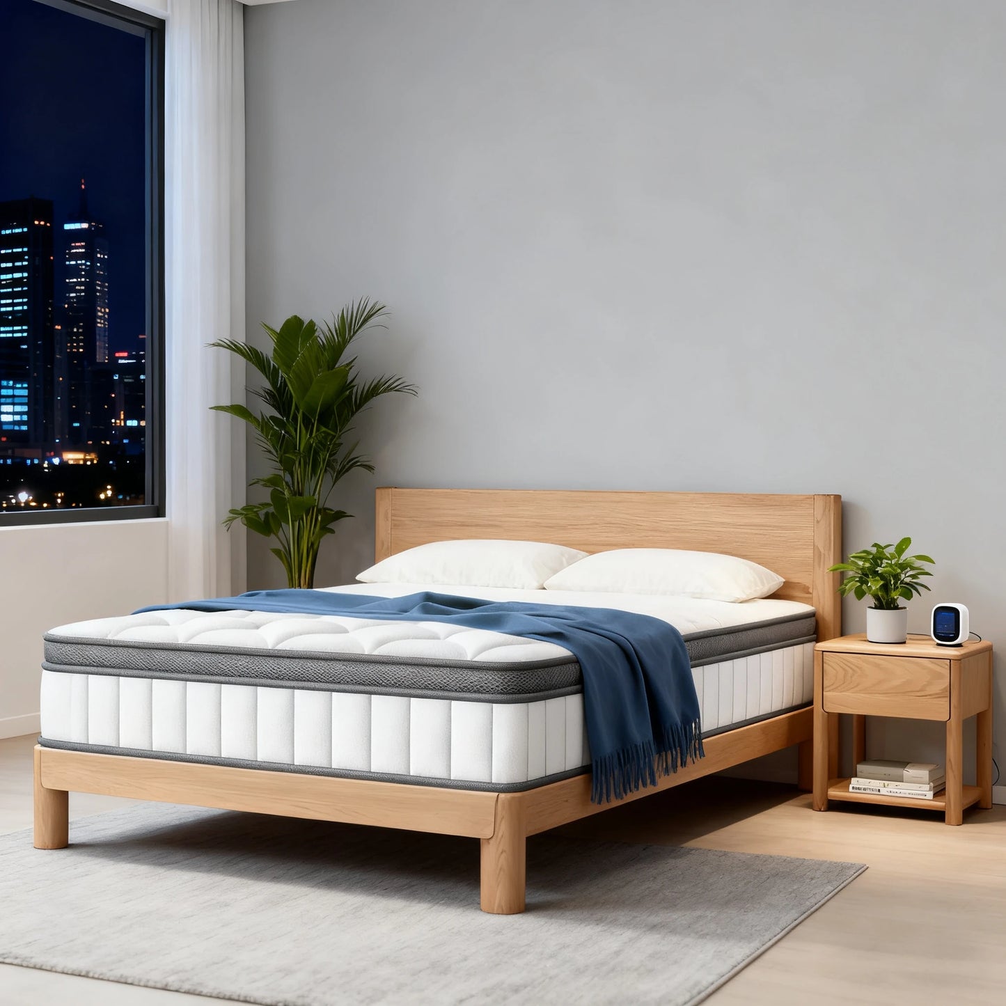 AUTHMIC Orthopädische Matratze 25 cm mit Taschenfedern, 7-Zonen-Rückenstütze, mittelfestes Gefühl, atmungsaktiver, hautfreundlicher Stoff