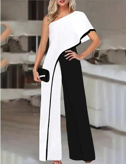 Fashionable Printed Pattern Wide Leg Pants Jumpsuit Independent Station Cross Border Spring Summer Women's Clothing