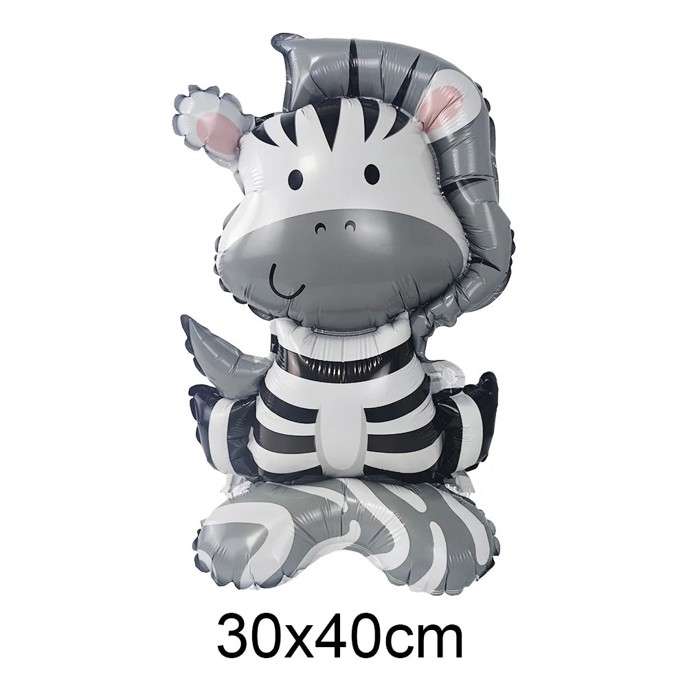 Dschungel Party Stehender Tierballon Mini Löwe Tiger Giraffe Zebra Leopard Ballon Kleiner Ballon Dschungel Safari Partydekorationen.